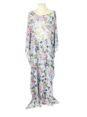 Sheer floral Caftan kaftan Maxi‎ length One Size flowy chiffon